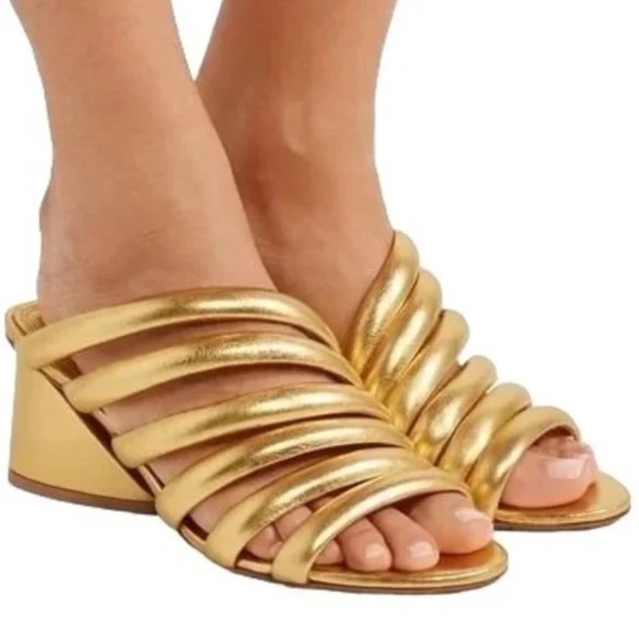 Mercedes Castillo Izzie Gold Sandal - NEVER WORN OUTSIDE - Picture 1 of 6